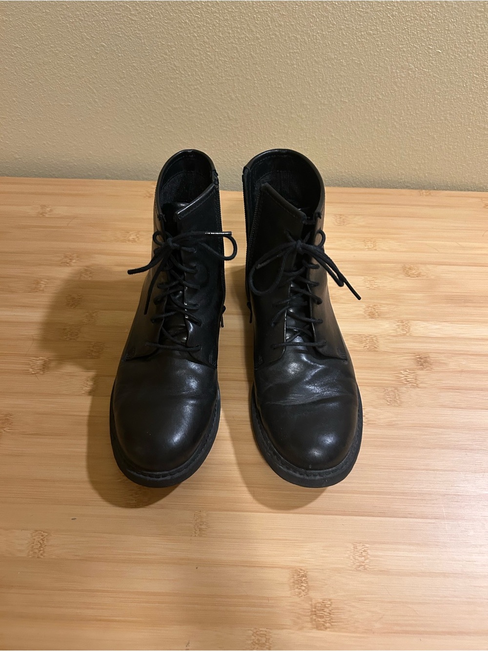 Camper Black Leather Lace-Up Women's Boots
